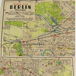 Berlin City Street Map 1941  Size 18x24" Germany Mitte Wedding Treptow