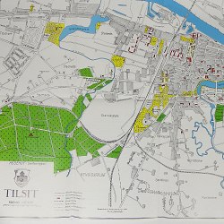 Tilsit city map 1930s 16x24" Ostpreussen East Prussia Sovetsk