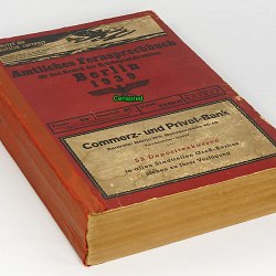 German BERLIN Phone Book 1939 Address Telephone Vintage Directory